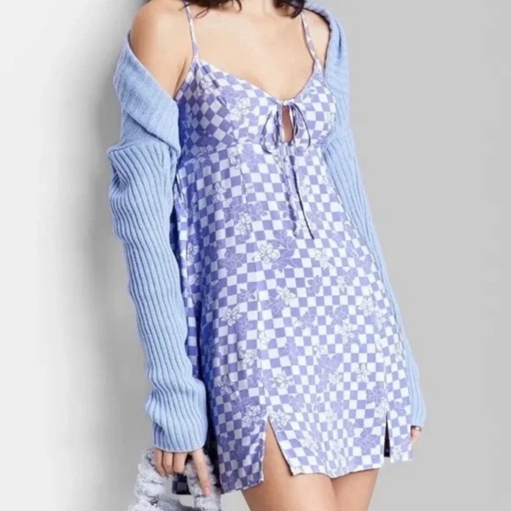 Wild fable lilac checkered dress